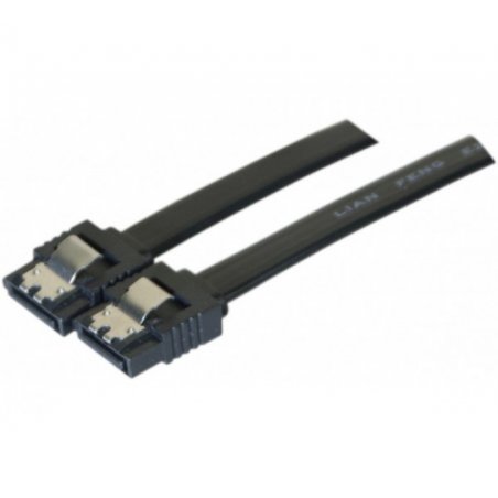 6 Gbps Slim SATA Cable with metal latch Black- 75 cm