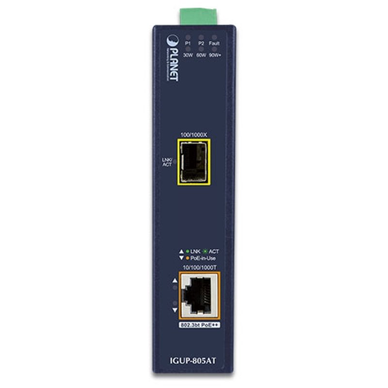 IP30 Industrial Gigabit Fiber Converter PoE RJ45/ SFP