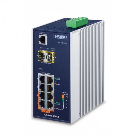 PLANET IGS-4215-4P4T2S network switch Managed L2/L4 Gigabit Ethernet (10/100/1000) Power over Ethernet (PoE) Blue, White