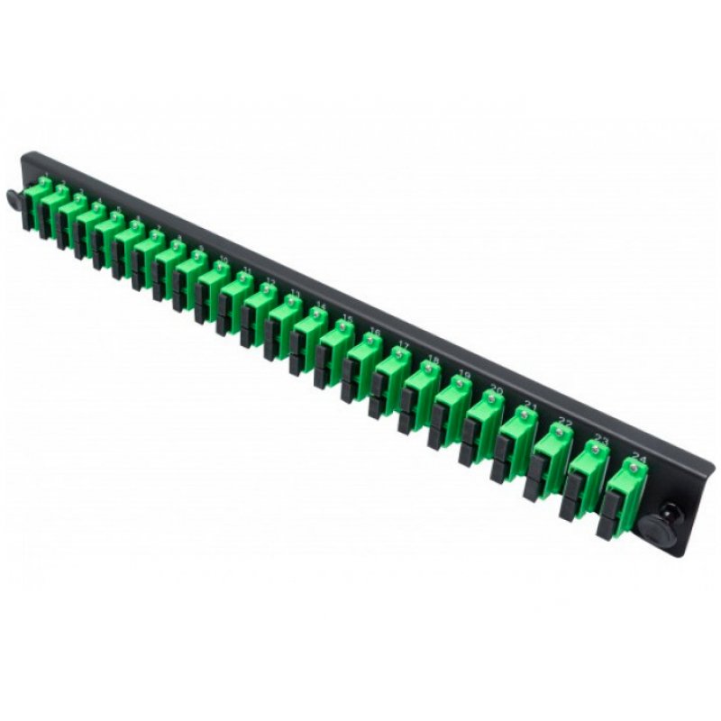 DEXLAN 19" 1U Fiber Optic Front panel preassembled 24x SC APC SM Duplex