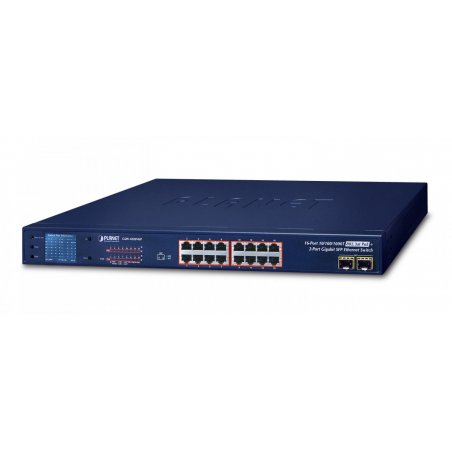 PLANET GSW-1820VHP commutateur réseau Non-géré Gigabit Ethernet (10/100/1000) Connexion Ethernet, supportant l'alimen