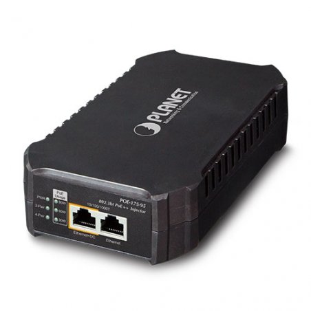 PLANET POE-175-95 séparateur voix-données Noir Connexion Ethernet, supportant l'alimentation via ce port (PoE)