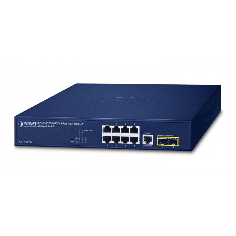 PLANET 10/100/1000T + 2-Port Managed L2/L4 Gigabit Ethernet (10/100/1000) 1U Blue