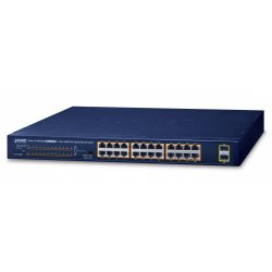 PLANET GSW-2620HP network switch Unmanaged 10G Ethernet (100/1000/10000) Power over Ethernet (PoE) 1U Blue