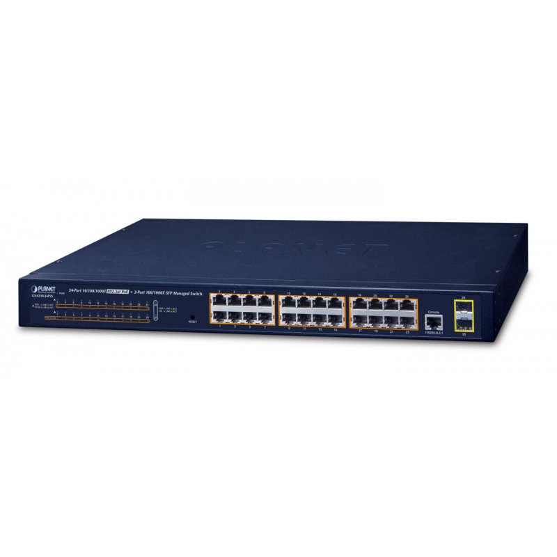 PLANET GS-4210 PoE+ Gigabit Ethernet Switch 300W 24 P+2SFP