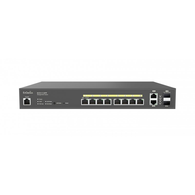 EnGenius ECS1112FP commutateur réseau Géré L2+ Gigabit Ethernet (10/100/1000) Connexion Ethernet, supportant l'alimen
