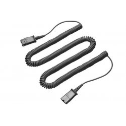 Coiled extension cord compatibe with Plantronics QD- 3 m