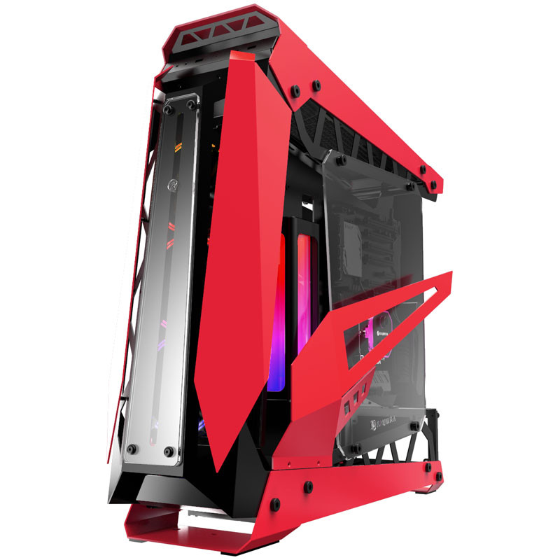 Raijintek compatible NYX PRO Showcase Big-Tower, Tempered Glass - rouge