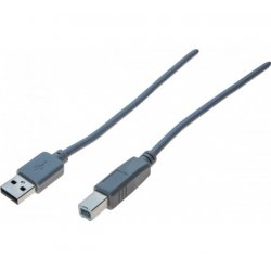 USB 2.0 cord a/b Grey-0.6 m