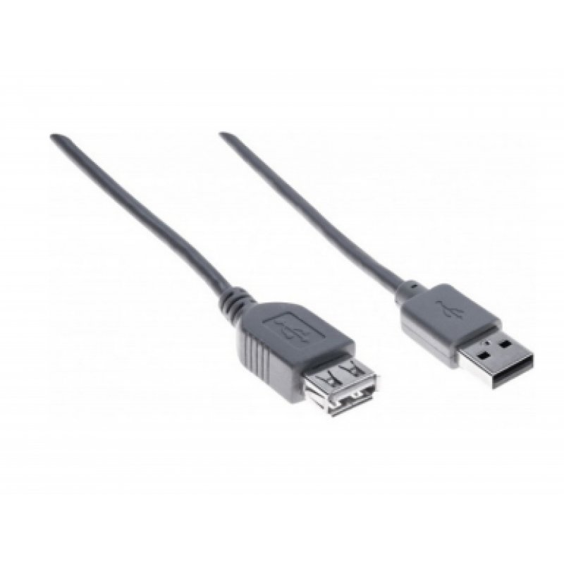 USB 2.0 A/A entry-level extension cord Grey- 0.6 m