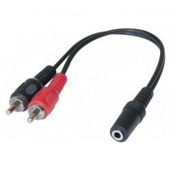 Hypertec 721121-HY audio cable 3.5mm 2 x RCA Black