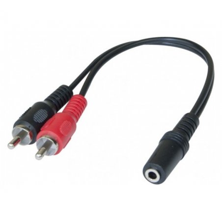 Audio adapter 3.5-mm female to 2 x RCA male
