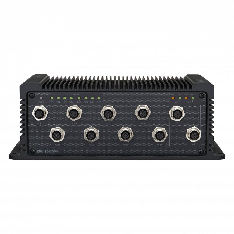 Hanwha SPN-10080PM commutateur réseau Aucun Connexion Ethernet, supportant l'alimentation via ce port (PoE) Noir