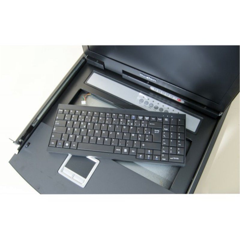 Dual Rail 19" LCD Console + 8-Port KVM Switch VGA/ PS2-USB