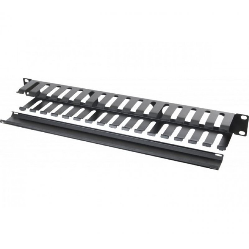 1U cable manager with metal cover