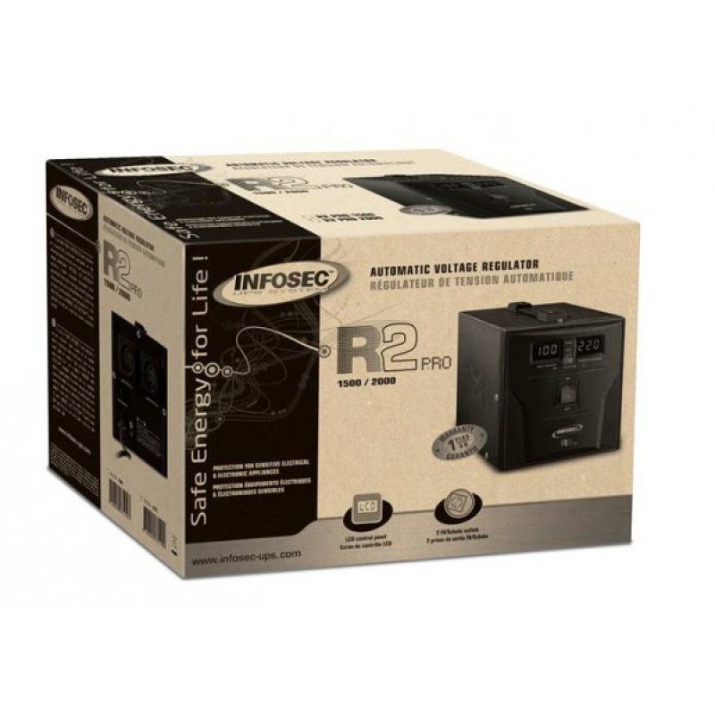 Infosec R2 Pro 1500 voltage regulator 2 AC outlet(s) 72 - 290 V Black
