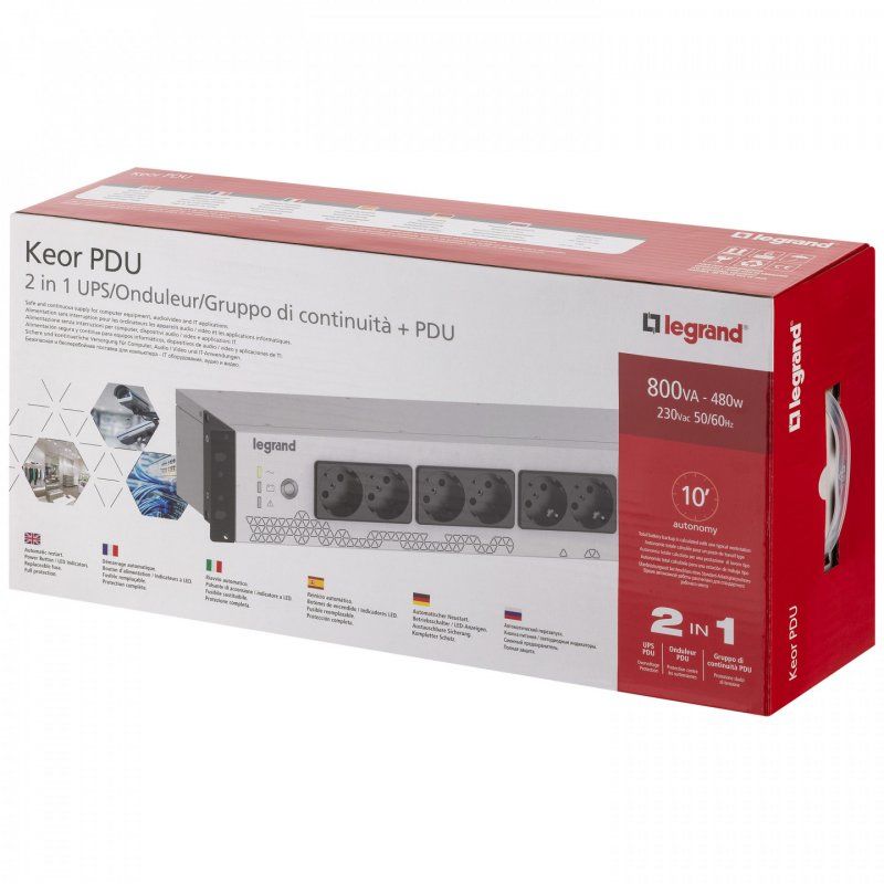 Legrand Keor UPS PDU 800VA FR INPUT 8 FR OUTPUT alimentation d'énergie non interruptible Veille 0,8 kVA 480 W 8 sortie(