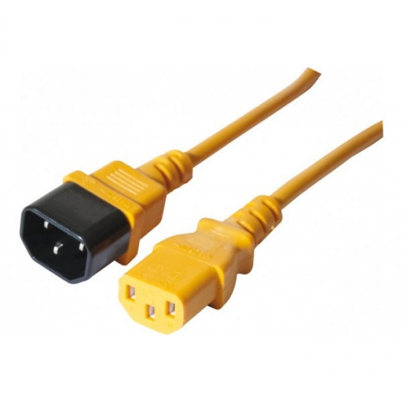 EXC 808075 câble électrique Orange 1,8 m Coupleur C14 Coupleur C13