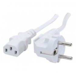 EXC 808077 câble électrique Blanc 1,8 m Coupleur C13 CEE7/7