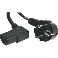 AC Power cord angled Black- 3 m