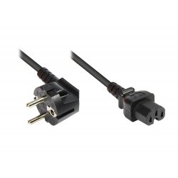 CEE7 powercord with iec C15 black -1.8M