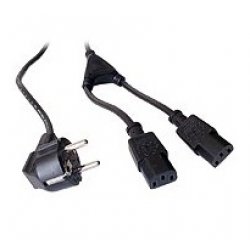 Dexlan 808410 power cable Black 1.8 m Power plug type F 2 x C13 coupler