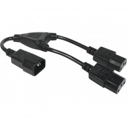 Hypertec 808430-HY power cable Black 0.3 m C14 coupler 2 x C13 coupler