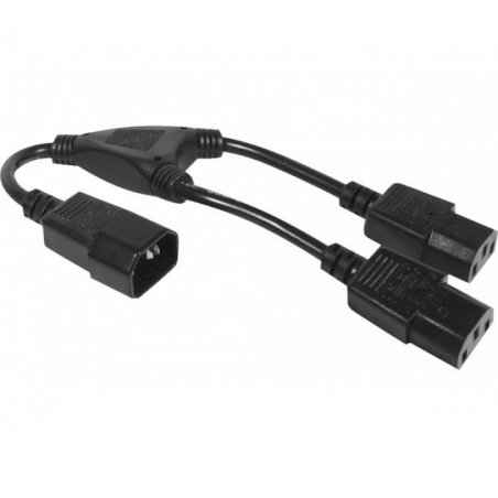 Hypertec 808430-HY power cable Black 0.3 m C14 coupler 2 x C13 coupler