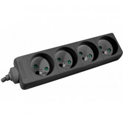 Power Strip with switch Black - 4 outlets 1,50 m