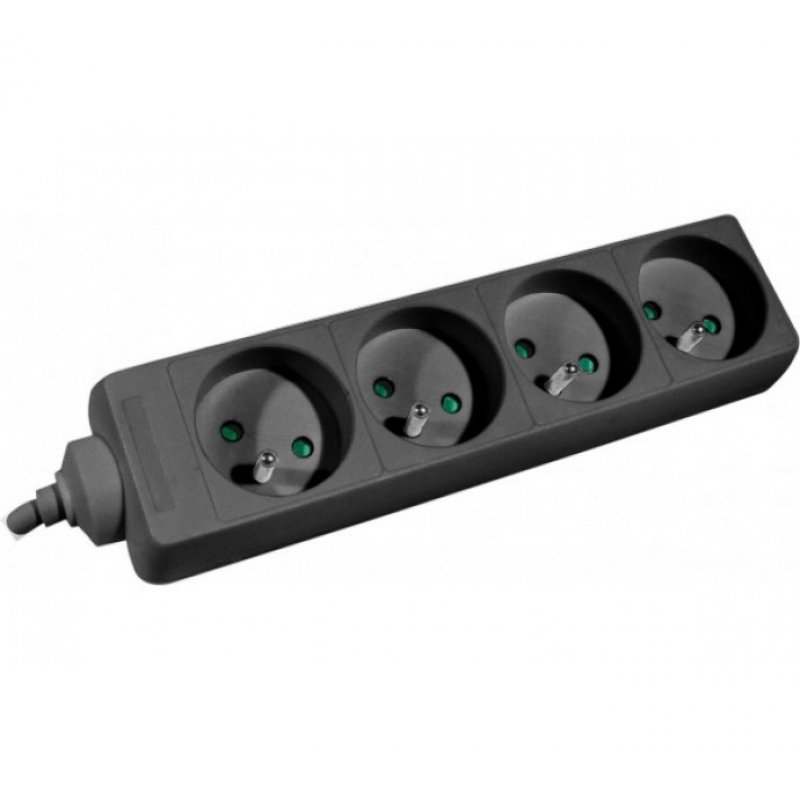 Power Strip with switch Black - 4 outlets 1,50 m
