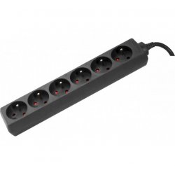 Dexlan 808548 power extension 1.5 m 6 AC outlet(s) Indoor Black