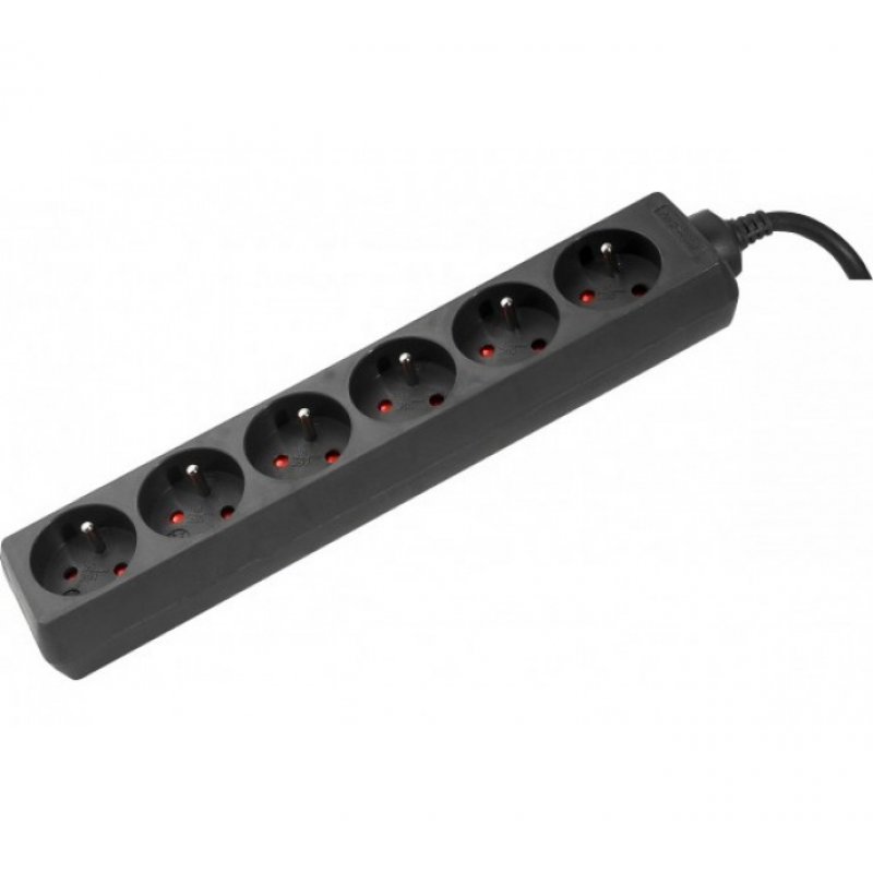 Dexlan 808548 power extension 1.5 m 6 AC outlet(s) Indoor Black