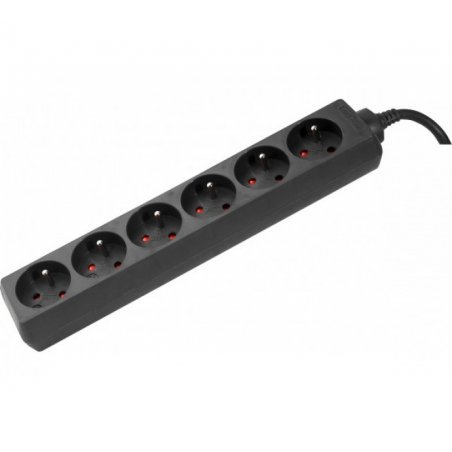 Dexlan 808548 power extension 1.5 m 6 AC outlet(s) Indoor Black