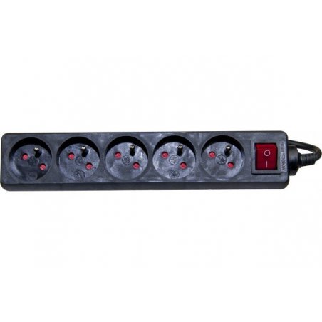Dexlan 808571 power extension 4 m 5 AC outlet(s) Indoor Black