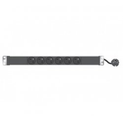 1U standard French PDU for 19" cabinet/ 6 outlets