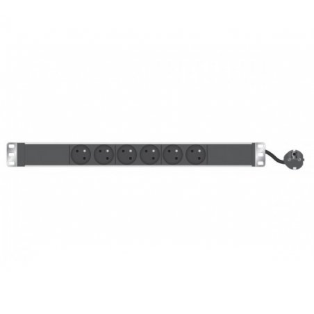 1U standard French PDU for 19" cabinet/ 6 outlets