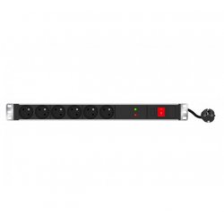 1U standard French PDU for 19" cabinet/SW/ SP/ 6 outlets