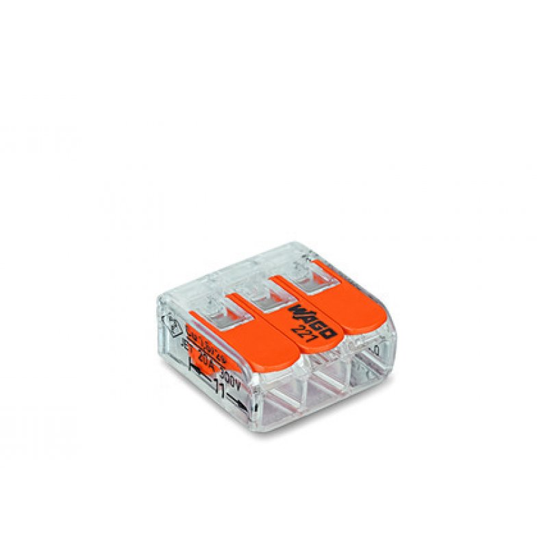 Wago 221-413 terminal block 1P Orange, Transparent