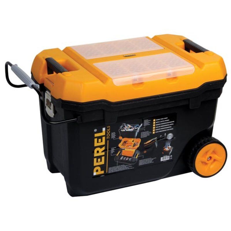 Perel OMTC28 small parts/tool box Polycarbonate, Rubber, Steel Black, Yellow