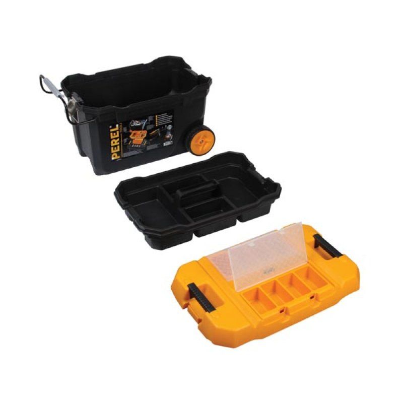 Perel OMTC28 boite à outils Polycarbonate, Caoutchouc, Acier Noir, Jaune