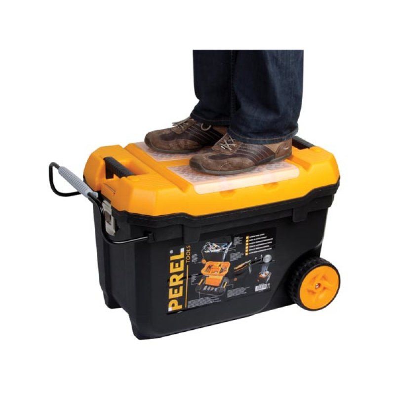 Perel OMTC28 small parts/tool box Polycarbonate, Rubber, Steel Black, Yellow