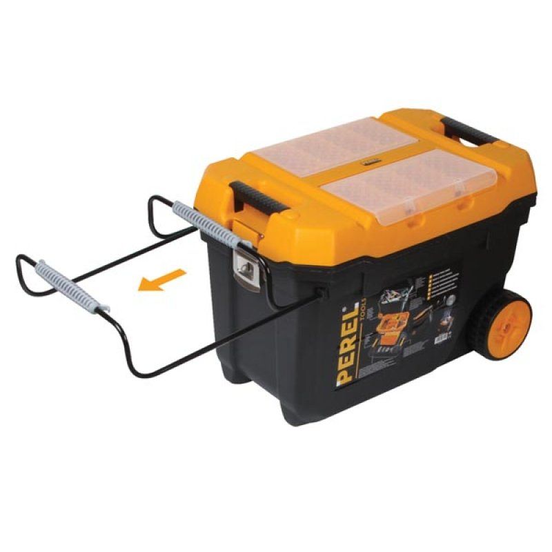 Perel OMTC28 small parts/tool box Polycarbonate, Rubber, Steel Black, Yellow