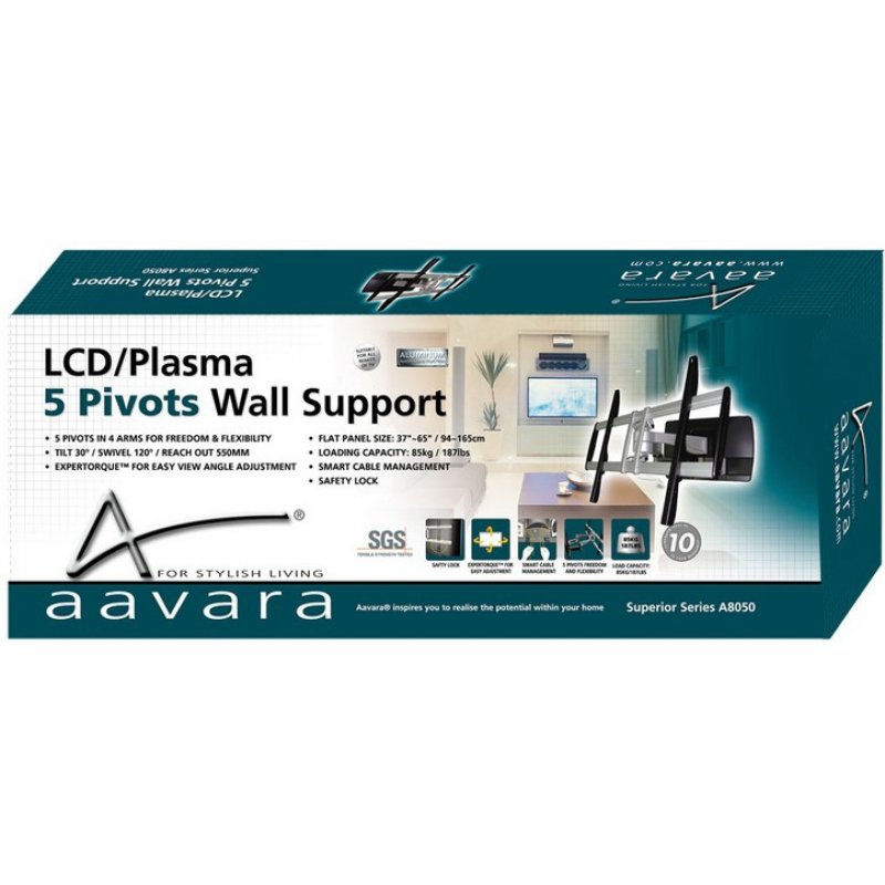 AAVARA Full-motion wall mount A8050 for displays 37-62