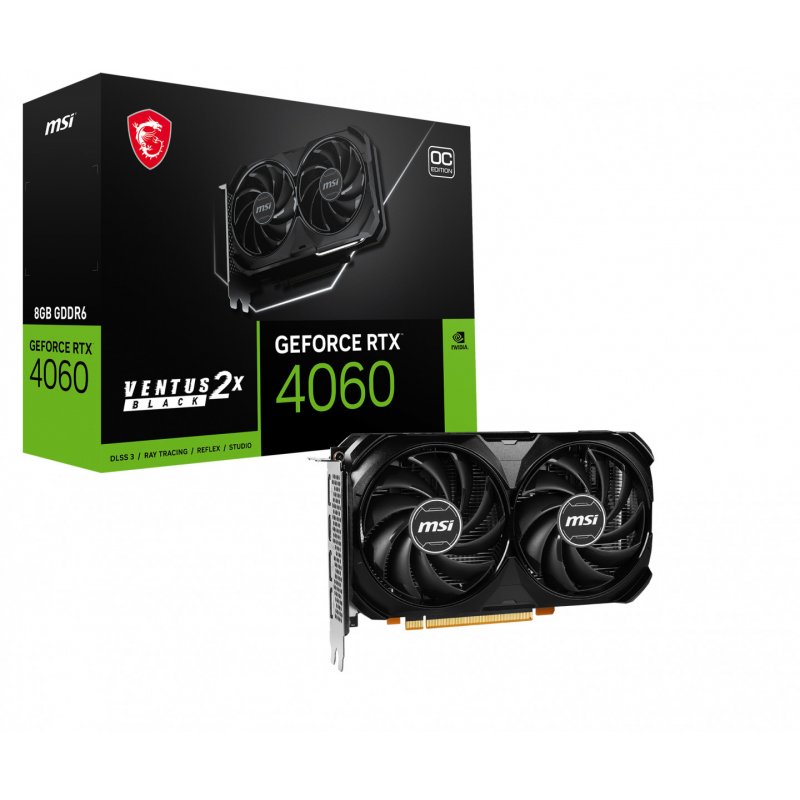 MSI GEFORCE RTX 4060 VENTUS 2X BLACK 8G OC carte graphique NVIDIA 8 Go GDDR6