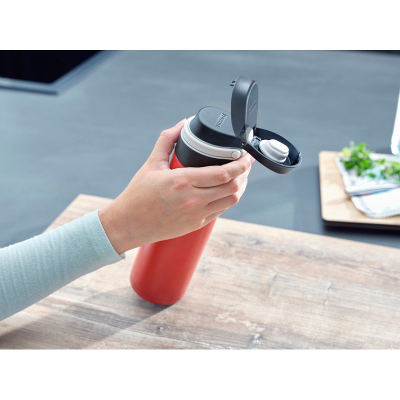 Leifheit 03273 thermos 600 ml Noir, Rouge Acier inoxydable