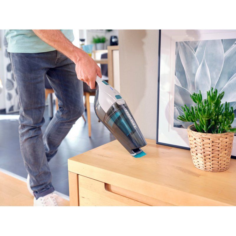 Leifheit Rotaro PowerVac 2in1 aspirateur de table Noir, Bleu, Blanc Sans sac