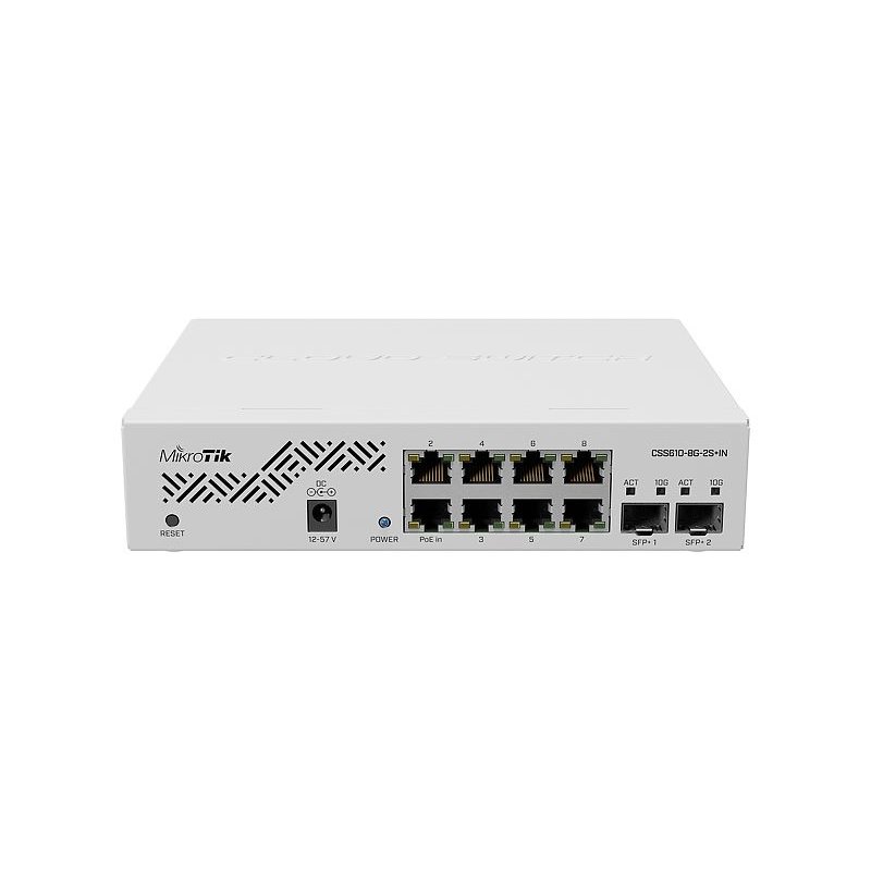 Mikrotik CSS610-8G-2S+IN commutateur réseau Gigabit Ethernet (10/100/1000) Connexion Ethernet, supportant l'alimentatio