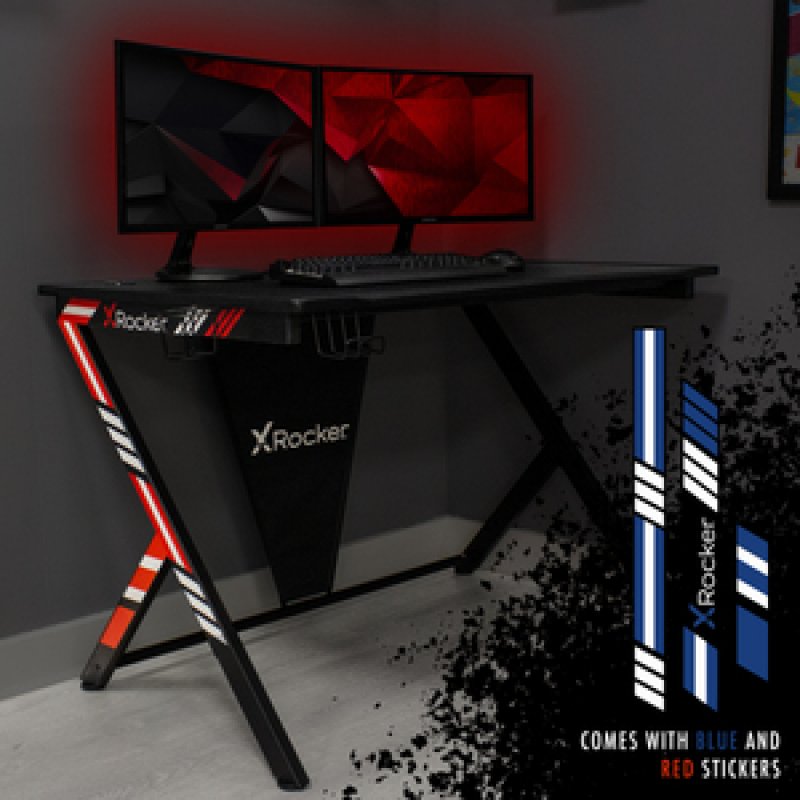 X Rocker - Ocelot Gaming Desk Black & Blue