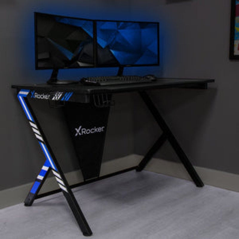 X Rocker - Ocelot Gaming Desk Black & Blue