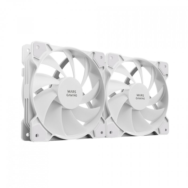 Lot de 2 Ventilateurs boitier Mars Gaming MF-ProX2 - 12cm (Blanc)